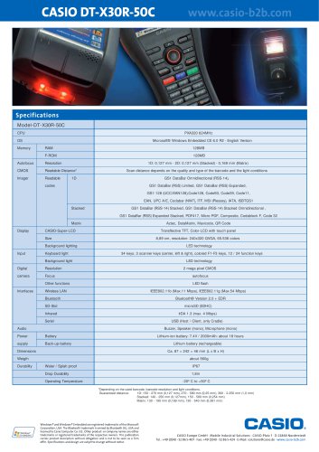 casio DT-X30R-50C