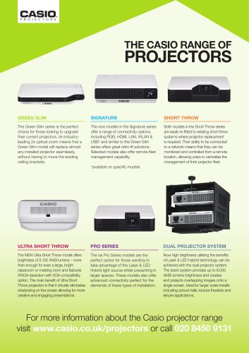 Projector Range Overview 2014