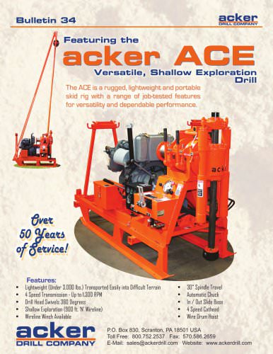 acker ACE Versatile, Shallow Exploration Dril