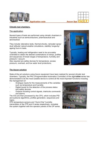 Climatic test chambers.