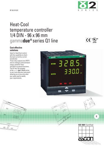 Heat-Cool temperature controller 1/4 DIN - 96 x 96 mm