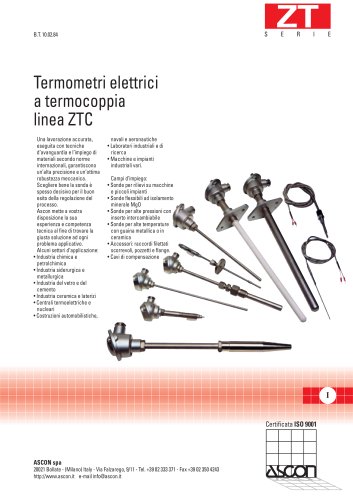 Sensori di Temperatura a Termocoppia - Serie ZT