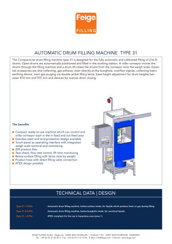 AUTOMATIC DRUM FILLING MACHINE TYPE 31