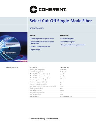 Select Cut-Off Single-Mode Fiber