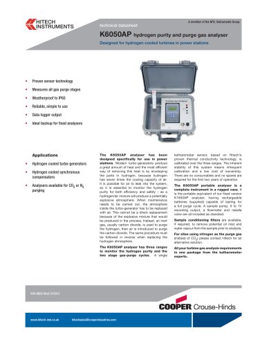 Thermal Conductivity Hydrogen Analyzer (Transportable) - K6050