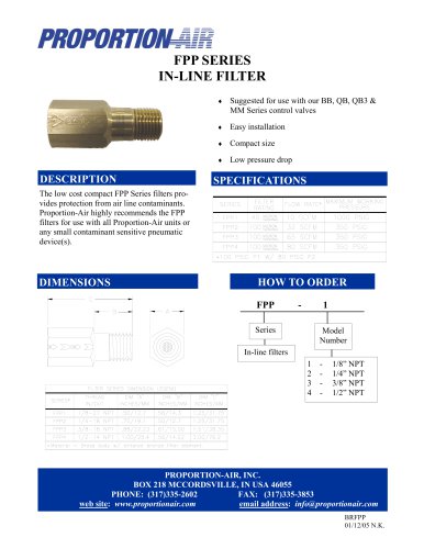 FPP SERIES IN-LINE FILTER