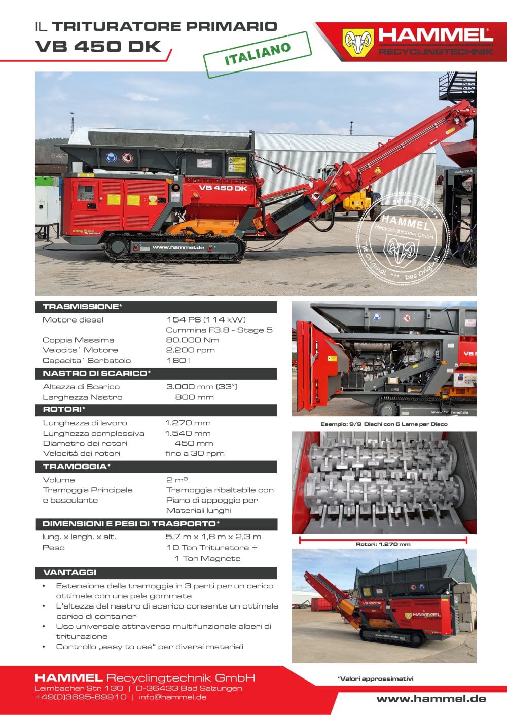 trituratore primario VB 450 DK - HAMMEL Recyclingtechnik GmbH
