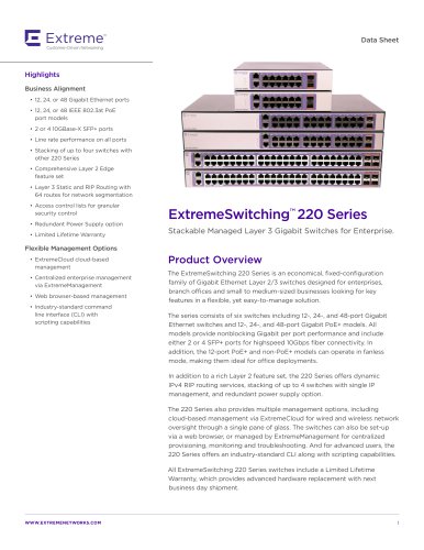 ExtremeSwitching™ 220 Series