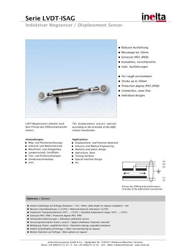 Standard Displacement sensors Type: ISAG