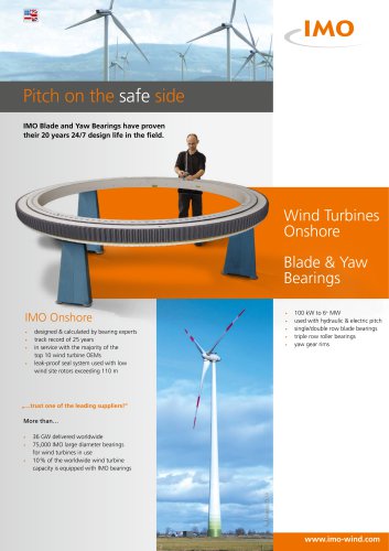 Wind Turbines Onshore IMO Onshore Blade & Yaw Bearings