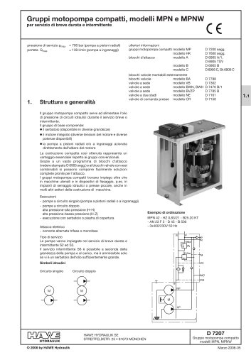 Gruppi motopompa compatti, modelli MPN e MPNW