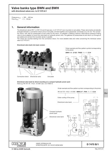 Valve banks type BWN and BWH