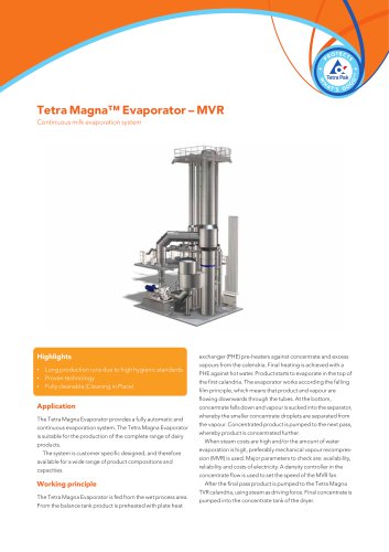 Tetra Magna Evaporator ? MVR