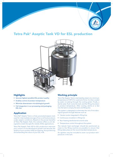 Tetra Pak® Aseptic Tank VD for ESL production