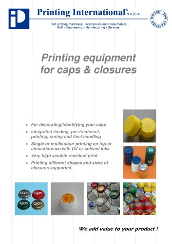 Caps & Closures printing equipment