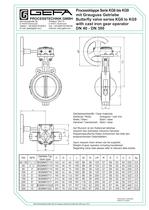 Butterfly valve series KG6 to KG9 with cast iron gear operator