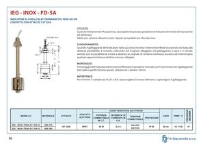 Livellostato verticale inox attacco 1/8” gas. - 2