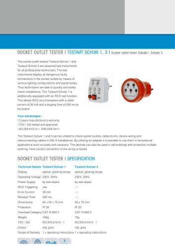 Socket outlet tester Schuki1, Schuki 3