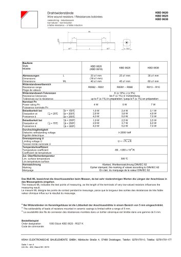 Low power resistors KBD