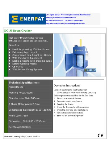 Drum Crusher/Barrel Press 