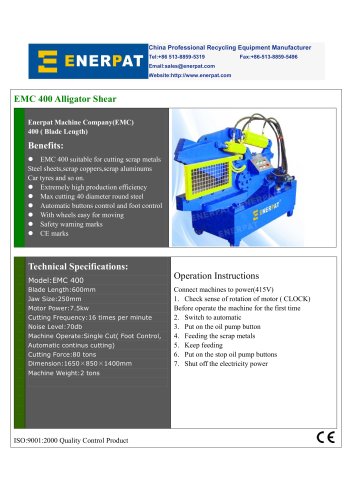 EMC 400 Alligator Shear