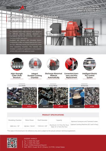 Hlammer Mill Metal Shredder MSE-HI800