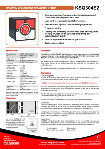 AUTOMATIC CO-GENERATION MANAGEMENT SYSTEM KSQ304E2