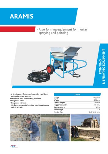 Aramis equipment for mortar spraying and pointing