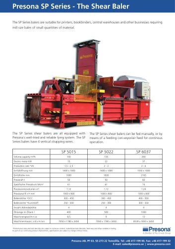 Presona SP Series - The Shear Baler