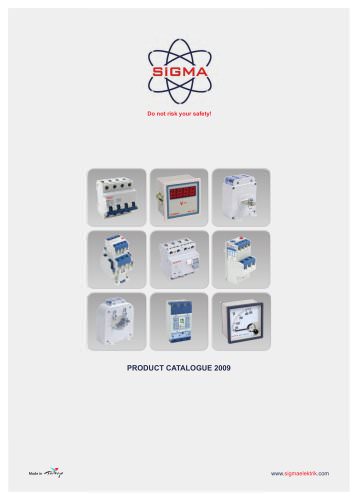 SIGMA ELEKTRIK PRODUCTS CATALOGUE