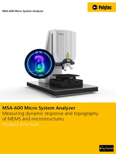 MSA-600 Micro System Analyzer // In-plane and out-of-plane motion up to 8GHz plus topography analysis