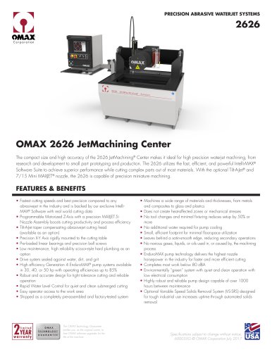 OMAX 2626 JetMachining Center