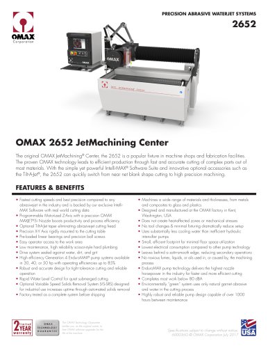 OMAX 2652 JetMachining Center