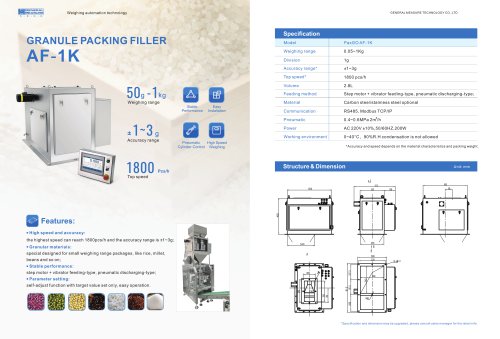 Packing Filler AF-01K Catalog