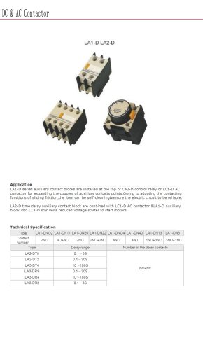 Auxiliary contacts | Bolevo LA1-D LA2-D series