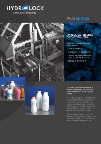 HYDROLOCK FOR PP & HDPE BOTTLES - ACB SERIES