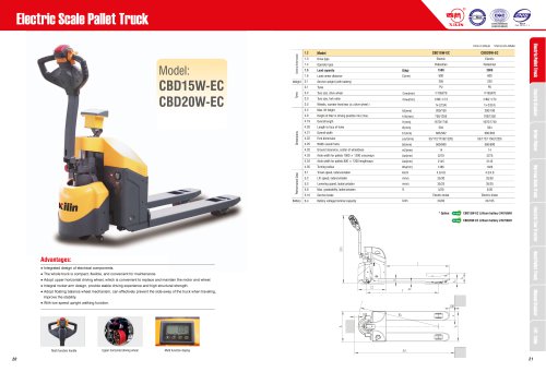 XILIN / Electric Scale Pallet Truck / CBD15W-EC