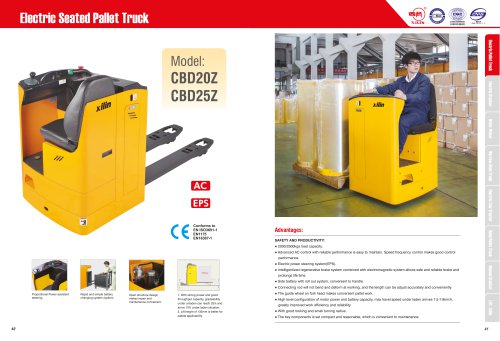 XILIN / Electric Seated Pallet Truck / CBD20Z CBD25Z