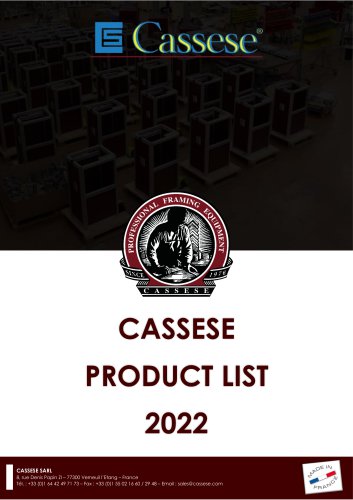 CASSESE PRODUCT LIST 2022