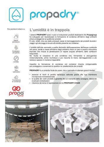 PROPADRY - vaschetta disidratante antiumidità per container