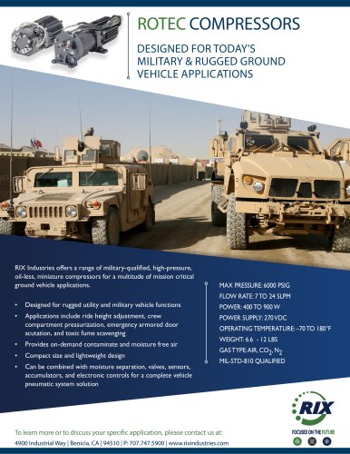 ROTEC COMPRESSORS DESIGNED FOR TODAY'S MILITARY & RUGGED GROUND VEHICLE APPLICATIONS