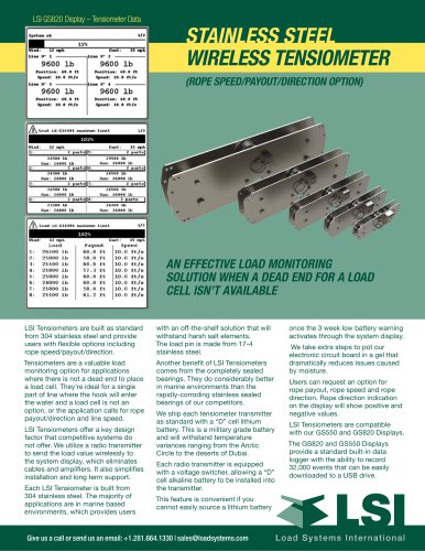 LSI STAINLESS STEEL wireless tensiometer