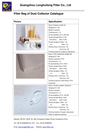 Polyester Filter Media for dust collector