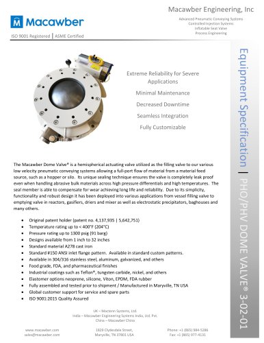 Dome Valve® PHO PHV