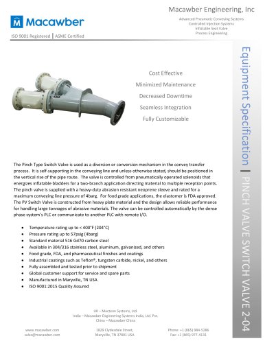 Switch Valve Pinch Valve