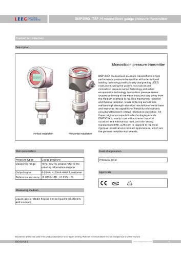 DMP305X-TSF-H gauge pressure transducer