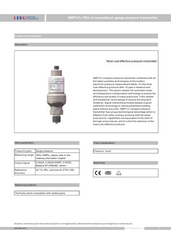 SMP131-TSH-H gauge pressure sensor