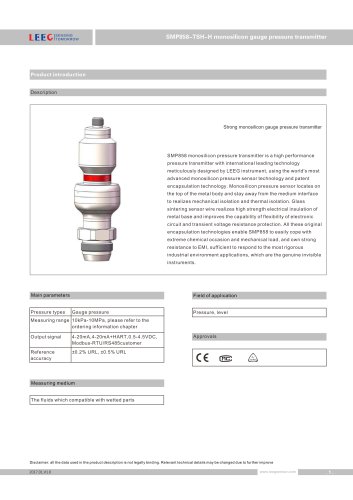 SMP858-TSH-H diaphragm pressure sensor IP67