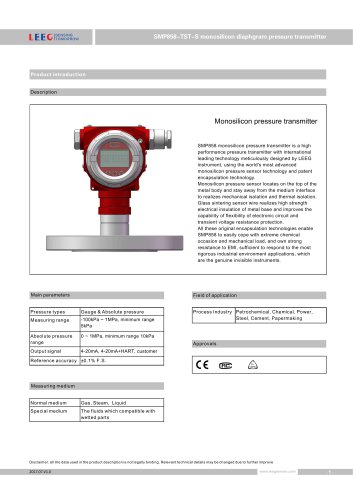 SMP858-TST-S flange pressure transmitter with diaphragm seal