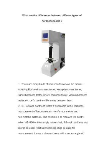 Hardness Tester